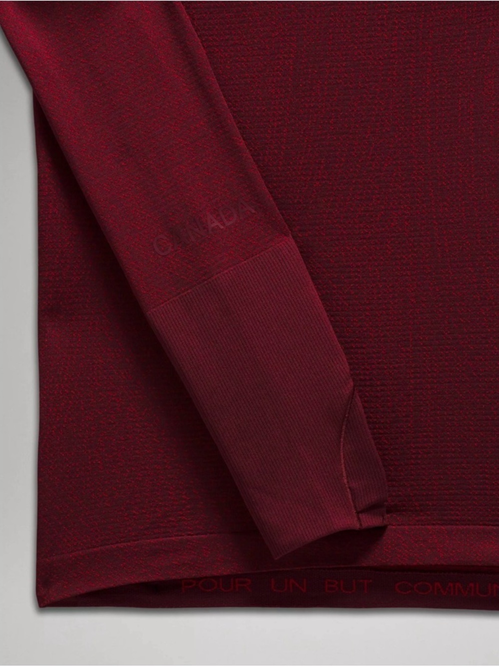 Lululemon Team Canada Swiftly Tech Half Zip 2.0 in Storm Surge Red Merlot - Picture 4 of 9